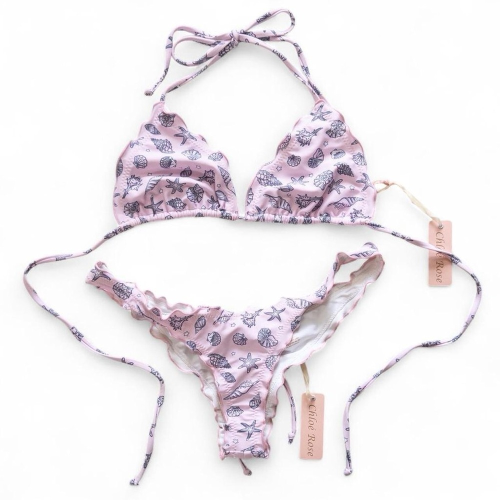 🌊 Chloe Rose Pink Seashell Bikini Set – Size Large (NWT) 🌊